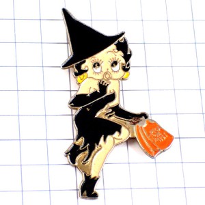 ピンバッジ・ベティブープの魔女ベティちゃんハロウィンお祭り黒ドレス扮装