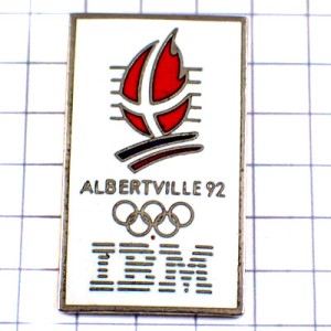 ピンバッジ・アルベールビル冬季五輪スポンサーＩＢＭアイビーエム社