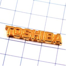 ピンバッジ・東芝ゴールド金色ロゴ