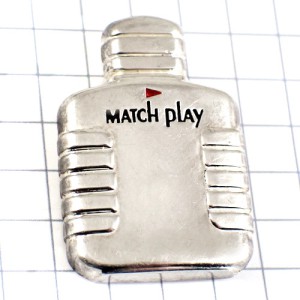 ピンバッジ・マッチプレイ香水ゴルフの旗シルバー銀色 MATCH-PLAY