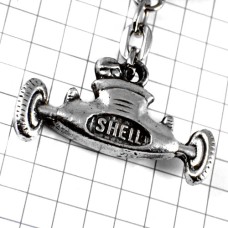 キーホルダー・シェル石油F1レースの車シルバー銀色 SHELL