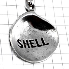 キーホルダー・シェル石油シルバー銀色の二枚貝 SHELL