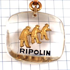 キーホルダー・リポラン３人男ブルボン社製ゴールド金色 RIPOLIN