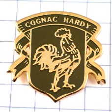 ピンバッジ・ニワトリ雄鶏コニャック酒ハーディ紋章 COGNAC HARDY FRANCE