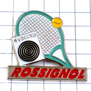 ピンバッジ・ロシニョール黄色い球テニス RAQUETTE ROSSIGNOL