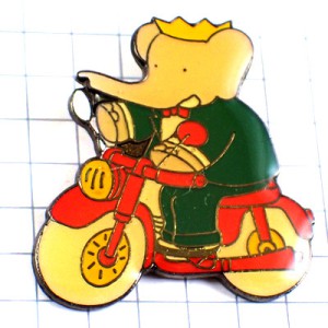 ピンバッジ・ぞうのババール象バイク二輪オートバイ BABAR BIKER