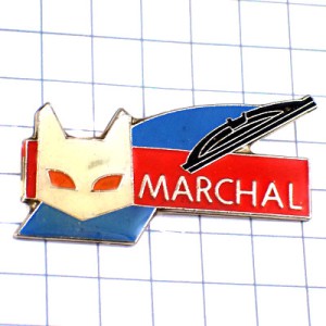 ピンバッジ・マルシャル白ネコ猫カー用品