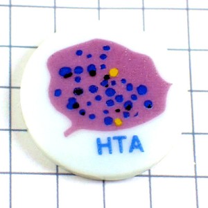 ピンバッジ・ＨＴＡ血液の成分リモージュ焼き陶磁器製 HTA HYPER-TENSION-ARTERIELLE