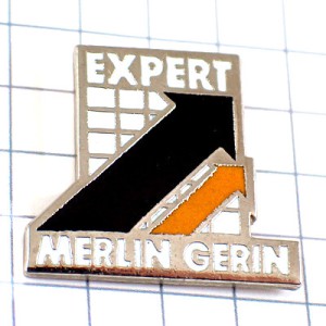 ピンバッジ・電気エキスパート方眼紙オレンジ色と灰色の矢印 MERLIN-GERIN SCHNEIDER EXPERT