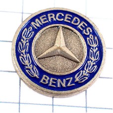 ピンバッジ・メルセデスベンツ車エンブレム紺色の丸シルバー銀色 MERCEDES-BENZ GERMANY