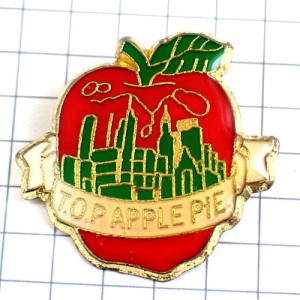 ピンバッジ・アップルパイＮＹニューヨーク林檎 TOP-APPLE-PIE NEW-YORK