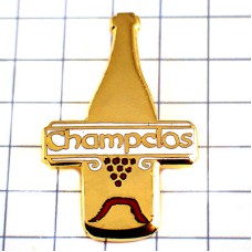 ピンバッジ・シャンパーニュ酒シャンパン瓶一本 CHAMPCLOS FRANCE