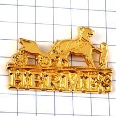 ピンバッジ・エルメス金色の馬車ゴールド HERMES FRANCE