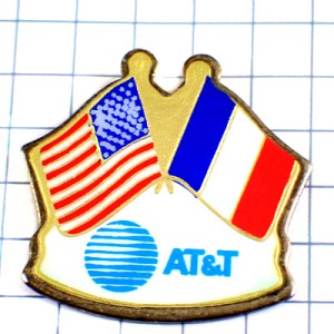 ピンバッジ・AT&T電話会社フランス国旗アメリカ星条旗/USA AT&T USA FLAG FRANCE