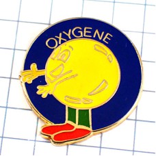 ピンバッジ・酸素エコロジーO黄色い球OXYGENE