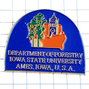 ピンバッジ・アイオワ州立大学アメリカ/USA米国 IOWA MAP FORESTRY-UNIVERSITY