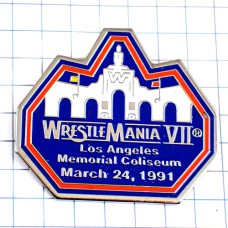 ピンバッジ・ レッスルマニアVIIロサンゼルスメモリアルスポーツアリーナUSA WRESTLING WRESTLE-MANIA LOS-ANGELES