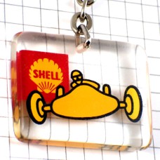 キーホルダー・シェル石油レースカー黄色い車 SHELL