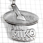 キーホルダー・MIKOカップのアイスクリーム銀色シルバー小さなサジ匙 MIKO