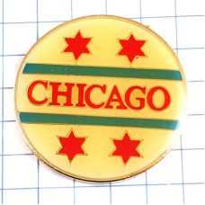 ピンバッジ・シカゴ星イリノイ州アメリカ/USA米国 CHICAGO ILLINOIS FLAG