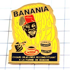 ピンバッジ・バナニア飲み物ココア果物バナナとアフリカの男 BANANIA HERVE-MORVAN