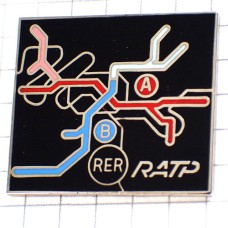 ピンバッジ・パリ交通公団RATP鉄道ＡＢ線路線図