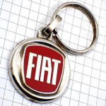 キーホルダー・フィアット車ロゴ臙脂えんじ色エンブレム FIAT ITALIA ITALY