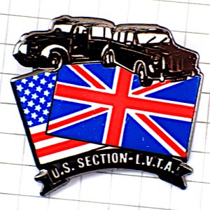 ピンバッジ・イギリス国旗アメリカ星条旗ビンテージ車タクシー英国UK/USA