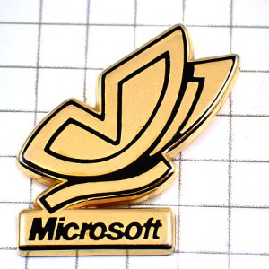 ピンバッジ・金色ゴールド蝶々マイクロソフト社 MICROSOFT USA