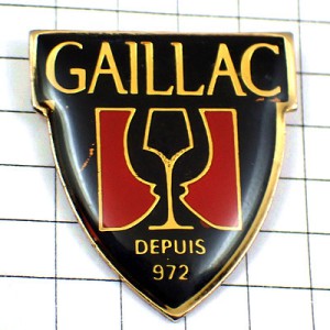 ピンバッジ・ガイヤック地方ワイン葡萄酒グラス紋章 GAILLAC FRANCE