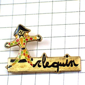 ピンバッジ・ピエロ道化師アルルカン劇コメディアデラルテ芝居 ARLEQUIN