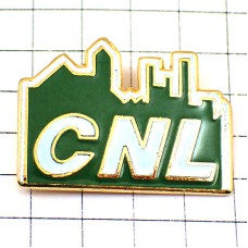 ピンバッジ・CNL/緑色グリーン町の影