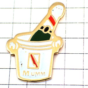 ピンバッジ・シャンパーニュ瓶マム酒シャンパン CHAMPAGNE-MUMM REIMS FRANCE