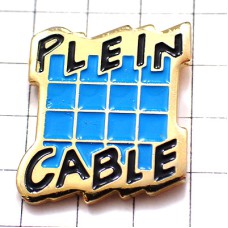 お買得ピンバッジ・青い方眼ブルー水色 PLEIN-CABLE