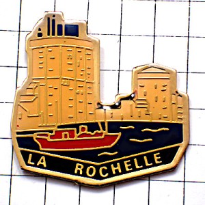 ピンバッジ・船ボートとお城ラロシェル LA-ROCHELLE