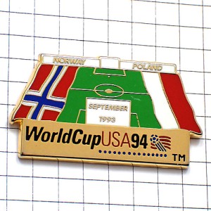 ピンバッジ・ノルウェーポーランド国旗サッカーワールドカップ大会/USA94