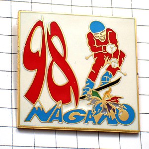 ピンバッジ・長野冬季オリンピック五輪スキー選手ビンテージ中古品 NAGANO-1998