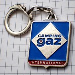 キーホルダー・紋章キャンピングガス石油ドミノ青ブルー CAMPING-GAZ FRANCE