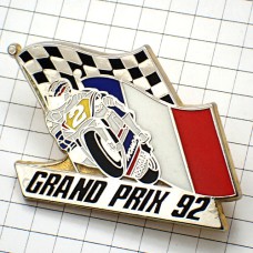 ピンバッジ・ホンダ二輪バイク２番チェッカーフラッグ国旗フランス HONDA GRAND-PRIX FRANCE