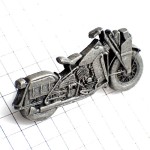 ピンバッジ・ハーレーダビッドソン二輪ピューター製バイク銀色オートバイ