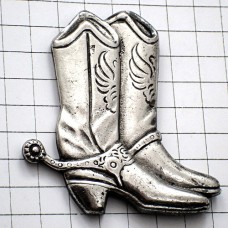 ピンバッジ・銀色ウエスタンブーツ長靴シルバー銀色 BOOTS SILVER CAMPS  COWBOY SANTIAG BIKER