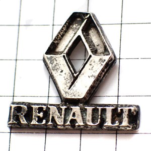 ピンバッジ・ルノー車ロゴ銀色シルバーエンブレム RENAULT FRANCE