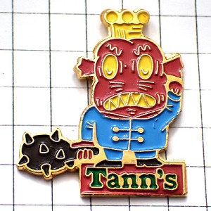 ピンバッジ・金棒を持つ王様キャラクター