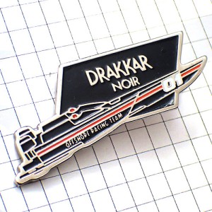 ピンバッジ・黒いボート船ギラロッシュ香水 GUY-LAROCHE DRAKKAR-NOIR 