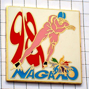 ピンバッジ・長野冬季オリンピック五輪スピードスケート選手ビンテージ中古品 NAGANO-1998