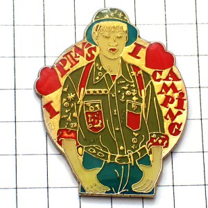 ピンバッジ・キャンプ大好き赤いハート SCOUT I-LOVE-CAMPING I-LOVE-PINS