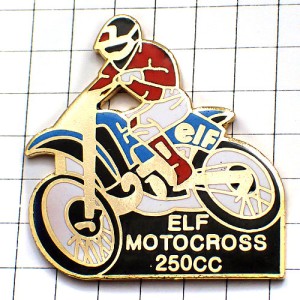 ピンバッジ・モトクロスバイク二輪オートバイ選手エルフ石油