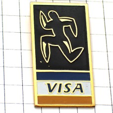 ピンバッジ・ビザ走る人クレジットカードVISA