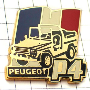 ピンバッジ・プジョー軍用ミリタリー車トリコロール国旗 PEUGEOT FRANCE