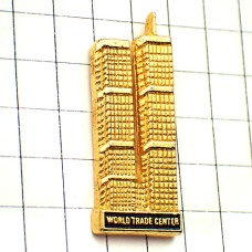 ピンバッジ・ワールドトレードセンター/USAアメリカ高層ツインタワー摩天楼ニューヨークNY WORLD-TRADE-CENTER TWIN-TOWERS NEW-YORK